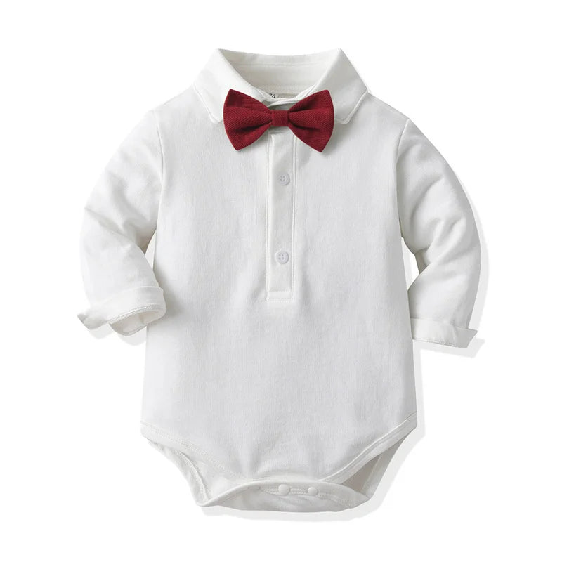 Fashion Baby Boys Gentleman Clothing Set - 4-Piece Long Sleeve Outfit