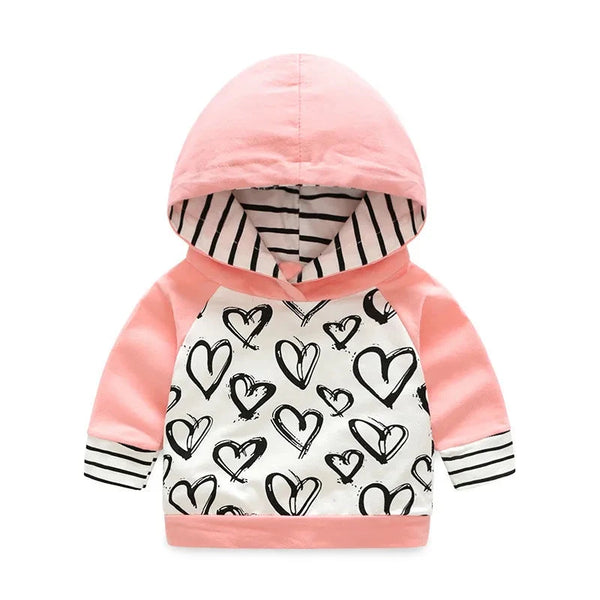 Hooded Sweatshirt & Striped Pants Set