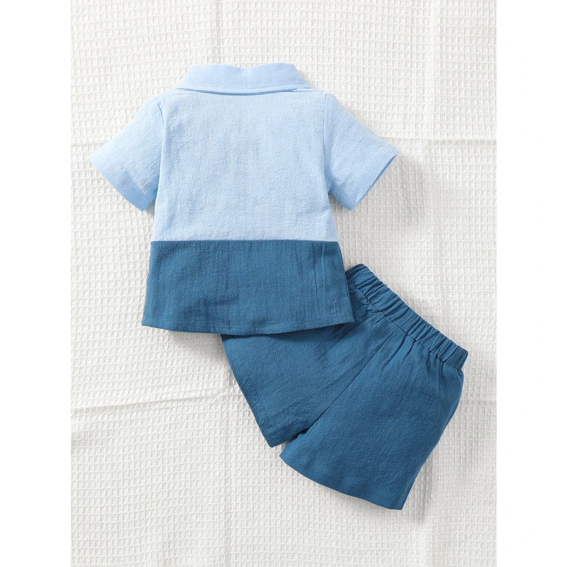 2-Piece Baby Boy Color Block Summer Set