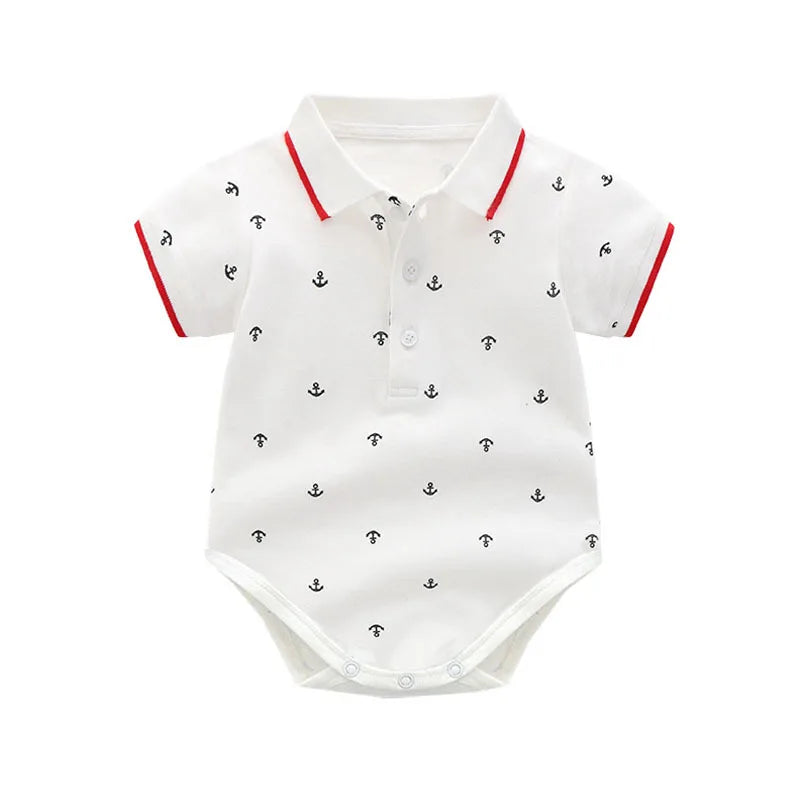 Boy Romper Suit Set with Bow Tie