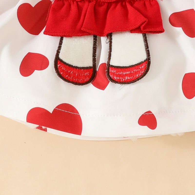 Bear Embroidered Outfit for Baby Girls