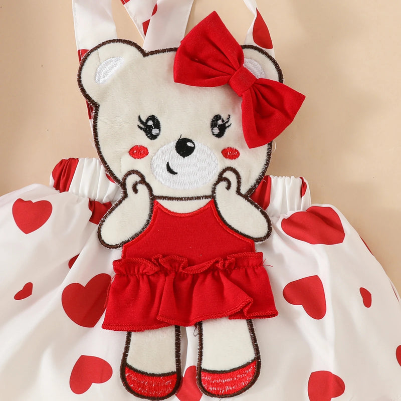 Bear Embroidered Outfit for Baby Girls