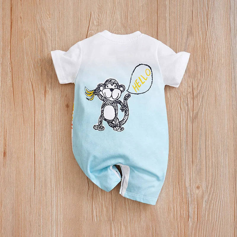 Cute Animal Print Cotton Romper